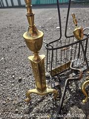 MaxSold Auction: Assorted Fireplace Accessories: Log Holder, Andirons & Tool Stand - Gananoque (Ontario, Canada) SELLER MANAGED Downsizing Online Auction -  Highway 2 West(STORAGE)                      