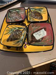MaxSold Auction: Ceramic Pine Cone Serveware Set: Large Platter with 5 Bowls - Gananoque (Ontario, Canada) SELLER MANAGED Downsizing Online Auction -  Highway 2 West(STORAGE)                      