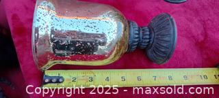 MaxSold Auction: Decorative Mercury Glass Urn Candle Holder with Metal Base - Gananoque (Ontario, Canada) SELLER MANAGED Downsizing Online Auction -  Highway 2 West(STORAGE)                      