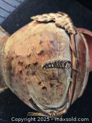 MaxSold Auction: Decorative Metal Pot Footed With Lid On Chain 10" tall with lid - Gananoque (Ontario, Canada) SELLER MANAGED Downsizing Online Auction -  Highway 2 West(STORAGE)                      