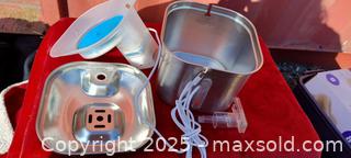 MaxSold Auction: Electric Pet Water Fountain Basin with Stainless Steel Body - Gananoque (Ontario, Canada) SELLER MANAGED Downsizing Online Auction -  Highway 2 West(STORAGE)                      