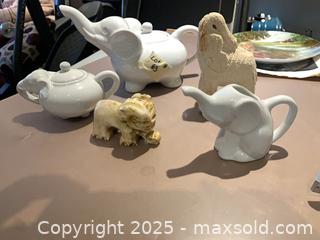 MaxSold Auction: Elephant-Themed Ceramic Serveware & Figurines, 5 Pieces, White/Ivory - Gananoque (Ontario, Canada) SELLER MANAGED Downsizing Online Auction -  Highway 2 West(STORAGE)                      
