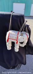 MaxSold Auction: Elephant marionette made of carved Wood Southeast Asian Folk Art — White with Red Accents - Gananoque (Ontario, Canada) SELLER MANAGED Downsizing Online Auction -  Highway 2 West(STORAGE)                      