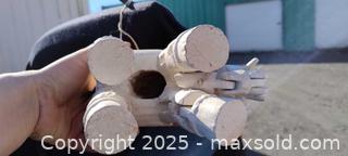 MaxSold Auction: Elephant marionette made of carved Wood Southeast Asian Folk Art — White with Red Accents - Gananoque (Ontario, Canada) SELLER MANAGED Downsizing Online Auction -  Highway 2 West(STORAGE)                      