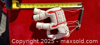 MaxSold Auction: Elephant marionette made of carved Wood Southeast Asian Folk Art — White with Red Accents - Gananoque (Ontario, Canada) SELLER MANAGED Downsizing Online Auction -  Highway 2 West(STORAGE)                      