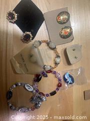 MaxSold Auction: Mixed Costume Jewelry Lot: Bracelets, Earrings, Lapel Pin - Gananoque (Ontario, Canada) SELLER MANAGED Downsizing Online Auction -  Highway 2 West(STORAGE)                      