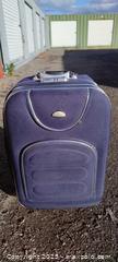 MaxSold Auction: ORMI Dark Blue Soft-Sided Checked Suitcase, 29 in - Gananoque (Ontario, Canada) SELLER MANAGED Downsizing Online Auction -  Highway 2 West(STORAGE)                      