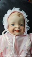MaxSold Auction: Porcelain Baby Doll - Pink Outfit & Bonnet, Unknown Brand - Gananoque (Ontario, Canada) SELLER MANAGED Downsizing Online Auction -  Highway 2 West(STORAGE)                      