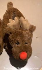 MaxSold Auction: Reindeer Novelty House Slippers, Rudolph Style, Brown Plush - Gananoque (Ontario, Canada) SELLER MANAGED Downsizing Online Auction -  Highway 2 West(STORAGE)                      