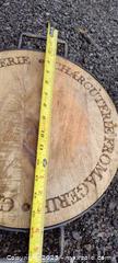 MaxSold Auction: Round 14 in Wooden Charcuterie Serving Board with Metal Stand - Gananoque (Ontario, Canada) SELLER MANAGED Downsizing Online Auction -  Highway 2 West(STORAGE)                      