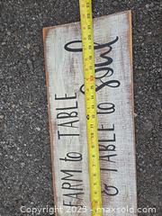 MaxSold Auction: Rustic Farmhouse Wall Sign – "FARM to TABLE & TABLE to SOUL" - Gananoque (Ontario, Canada) SELLER MANAGED Downsizing Online Auction -  Highway 2 West(STORAGE)                      