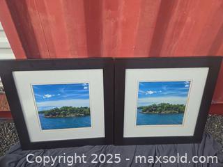 MaxSold Auction: Set of 2 Framed Coastal Landscape Photo Prints, Wood Frames - Gananoque (Ontario, Canada) SELLER MANAGED Downsizing Online Auction -  Highway 2 West(STORAGE)                      