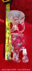 MaxSold Auction: Set of 2 Small Clear Glass Cruets / Miniature Decanters - Gananoque (Ontario, Canada) SELLER MANAGED Downsizing Online Auction -  Highway 2 West(STORAGE)                      