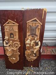 MaxSold Auction: Set of 2 Vintage Bas-Relief Wall Art Plaques on Wood - Gananoque (Ontario, Canada) SELLER MANAGED Downsizing Online Auction -  Highway 2 West(STORAGE)                      