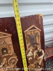 MaxSold Auction: Set of 2 Vintage Bas-Relief Wall Art Plaques on Wood - Gananoque (Ontario, Canada) SELLER MANAGED Downsizing Online Auction -  Highway 2 West(STORAGE)                      