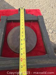 MaxSold Auction: Small Tabletop Hanging Gong with Wooden Frame/Stand - Gananoque (Ontario, Canada) SELLER MANAGED Downsizing Online Auction -  Highway 2 West(STORAGE)                      