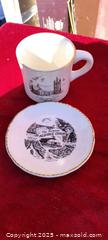 MaxSold Auction: Souvenir Commemorative Mug with Small Saucer (2-Piece Lot) non matching set - Gananoque (Ontario, Canada) SELLER MANAGED Downsizing Online Auction -  Highway 2 West(STORAGE)                      