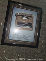 MaxSold Auction: Typewriter Decorative Frame for wall - Gananoque (Ontario, Canada) SELLER MANAGED Downsizing Online Auction -  Highway 2 West(STORAGE)                      