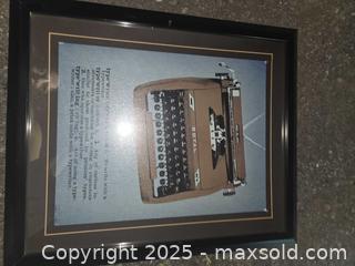 MaxSold Auction: Typewriter Decorative Frame for wall - Gananoque (Ontario, Canada) SELLER MANAGED Downsizing Online Auction -  Highway 2 West(STORAGE)                      