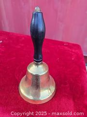MaxSold Auction: Vintage Brass Hand Bell with Turned Wood Handle - Gananoque (Ontario, Canada) SELLER MANAGED Downsizing Online Auction -  Highway 2 West(STORAGE)                      