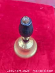 MaxSold Auction: Vintage Brass Hand Bell with Turned Wood Handle - Gananoque (Ontario, Canada) SELLER MANAGED Downsizing Online Auction -  Highway 2 West(STORAGE)                      