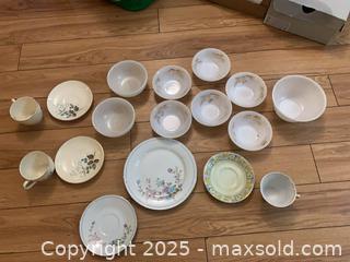 MaxSold Auction: Vintage Dishware Lot: Milk Glass, China Saucers/Plates, Teacup (17) - Gananoque (Ontario, Canada) SELLER MANAGED Downsizing Online Auction -  Highway 2 West(STORAGE)                      