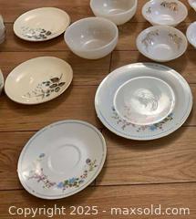 MaxSold Auction: Vintage Dishware Lot: Milk Glass, China Saucers/Plates, Teacup (17) - Gananoque (Ontario, Canada) SELLER MANAGED Downsizing Online Auction -  Highway 2 West(STORAGE)                      