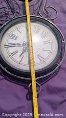 MaxSold Auction: Wall Clock with Pendulum, Decorative Scroll Metal Frame - Gananoque (Ontario, Canada) SELLER MANAGED Downsizing Online Auction -  Highway 2 West(STORAGE)                      