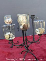 MaxSold Auction: Wrought Iron Tabletop Candle Holder with Hooks, 27 in, Black - Gananoque (Ontario, Canada) SELLER MANAGED Downsizing Online Auction -  Highway 2 West(STORAGE)                      