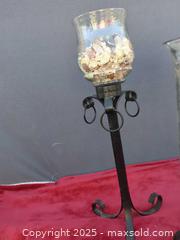 MaxSold Auction: Wrought Iron Tabletop Candle Holder with Hooks, 27 in, Black - Gananoque (Ontario, Canada) SELLER MANAGED Downsizing Online Auction -  Highway 2 West(STORAGE)                      