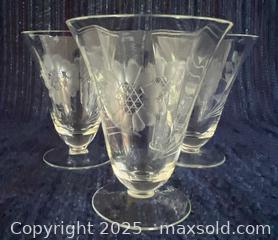 MaxSold Auction: Antique WJ Hughes etched cornflower juice glasses - London (Ontario, Canada) SELLER MANAGED Downsizing Online Auction -  Charlotte Street
