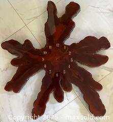 MaxSold Auction: Vintage 1970s live-edge cypress clock face  - London (Ontario, Canada) SELLER MANAGED Downsizing Online Auction -  Charlotte Street