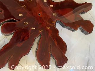 MaxSold Auction: Vintage 1970s live-edge cypress clock face  - London (Ontario, Canada) SELLER MANAGED Downsizing Online Auction -  Charlotte Street