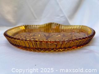 MaxSold Auction: Vintage Amber Pressed Glass Serving Dish - London (Ontario, Canada) SELLER MANAGED Downsizing Online Auction -  Charlotte Street