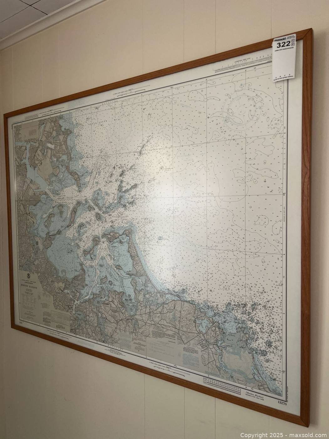 Framed Nautical Chart of Boston Harbor, 48 x 37 Inches | Newton ...