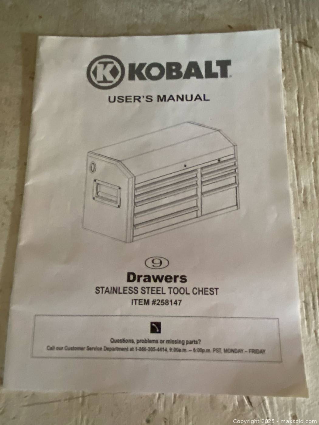 Kobalt 258147 9-Drawer Stainless Steel Tool Chest | Maxsold