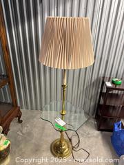 MaxSold Auction: Floor Lamp with Glass Table  - Toronto (Ontario, Canada) SELLER MANAGED Downsizing Online Auction -  Wicksteed Avenue (STORAGE)                
