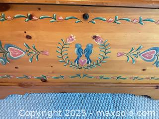 MaxSold Auction: Lane Cedar Chest, hand painted front - Port Ludlow (Washington, USA) PARTNER MANAGED Estate Sale Online Auction - Fair Wind Court