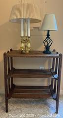 MaxSold Auction: Oak Shelf And Two Lamps - Port Ludlow (Washington, USA) PARTNER MANAGED Estate Sale Online Auction - Fair Wind Court