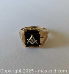 MaxSold Auction: 10K Gold Masonic Ring - Russell (Ontario, Canada) SELLER MANAGED Downsizing Online Auction - George Street