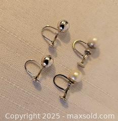 MaxSold Auction: Two Pairs of 14K White Gold Earrings - Russell (Ontario, Canada) SELLER MANAGED Downsizing Online Auction - George Street