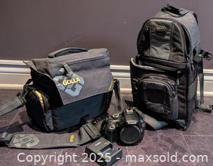 MaxSold Auction: Canon DS126291 Digital Camera Set with Backpack Case - Ottawa (Ontario, Canada) SELLER MANAGED Estate Sale Online Auction - Adam Baker Way