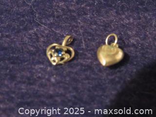 MaxSold Auction: **14K Gold Filigree Sapphire Heart Pendant/Charms** - Colorado Springs (Colorado, USA) SELLER MANAGED Estate Sale Online Auction - Mcnichols Court (CONDO)                  