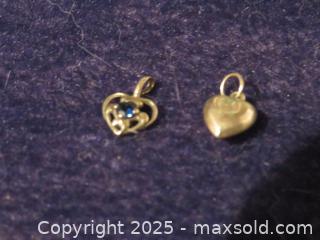 MaxSold Auction: **14K Gold Filigree Sapphire Heart Pendant/Charms** - Colorado Springs (Colorado, USA) SELLER MANAGED Estate Sale Online Auction - Mcnichols Court (CONDO)                  