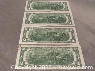 MaxSold Auction: **Authentic 2-Dollar bill - (4) bills 2017 Series A Serial Numbers**  - Colorado Springs (Colorado, USA) SELLER MANAGED Estate Sale Online Auction - Mcnichols Court (CONDO)                  