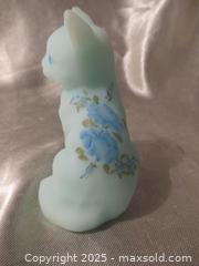 MaxSold Auction: **Fenton Blue Satin Glass Cat Hand painted &#38; Hand Signed** - Colorado Springs (Colorado, USA) SELLER MANAGED Estate Sale Online Auction - Mcnichols Court (CONDO)                  