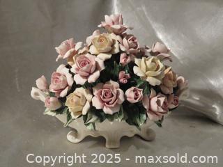 MaxSold Auction: **Vintage Capodimonte Footed Rose Floral Centerpiece** - Colorado Springs (Colorado, USA) SELLER MANAGED Estate Sale Online Auction - Mcnichols Court (CONDO)                  