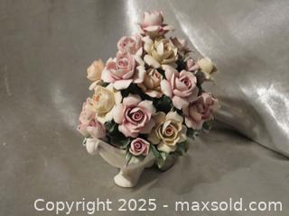 MaxSold Auction: **Vintage Capodimonte Footed Rose Floral Centerpiece** - Colorado Springs (Colorado, USA) SELLER MANAGED Estate Sale Online Auction - Mcnichols Court (CONDO)                  