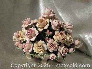 MaxSold Auction: **Vintage Capodimonte Footed Rose Floral Centerpiece** - Colorado Springs (Colorado, USA) SELLER MANAGED Estate Sale Online Auction - Mcnichols Court (CONDO)                  