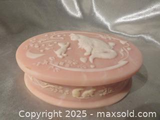 MaxSold Auction: **Vintage Incolay Stone Jewelry Box Pink Cat Kitten** - Colorado Springs (Colorado, USA) SELLER MANAGED Estate Sale Online Auction - Mcnichols Court (CONDO)                  